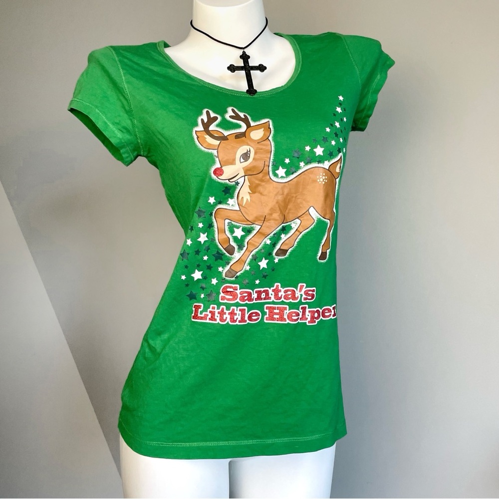 Green Santa's Little Helper T-Shirt
